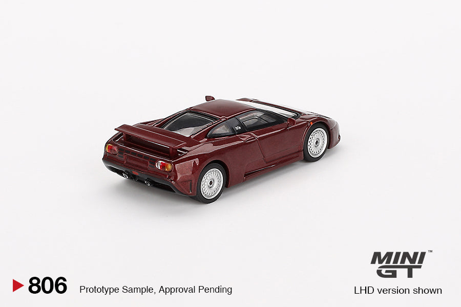 Mini GT #806:  Bugatti EB110 GT Dark Red Metallic 1:64