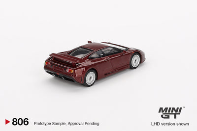 Mini GT #806:  Bugatti EB110 GT Dark Red Metallic 1:64