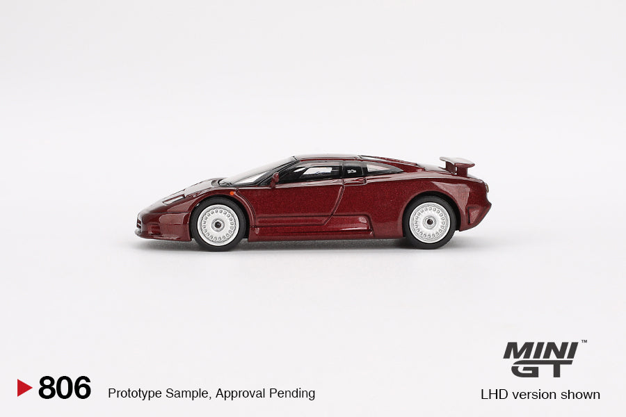 Mini GT #806:  Bugatti EB110 GT Dark Red Metallic 1:64