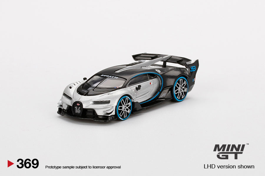 Mini GT Bugatti Vision Gran Turismo Silver - 1:64 Die-Cast Scale Model