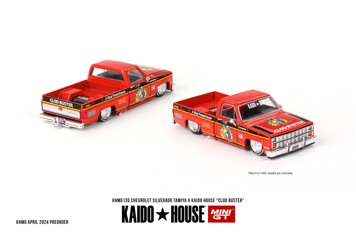 Mini GT #130: Chevrolet Silverado TAMIYA x KAIDO HOUSE "Clod Buster" 1:64