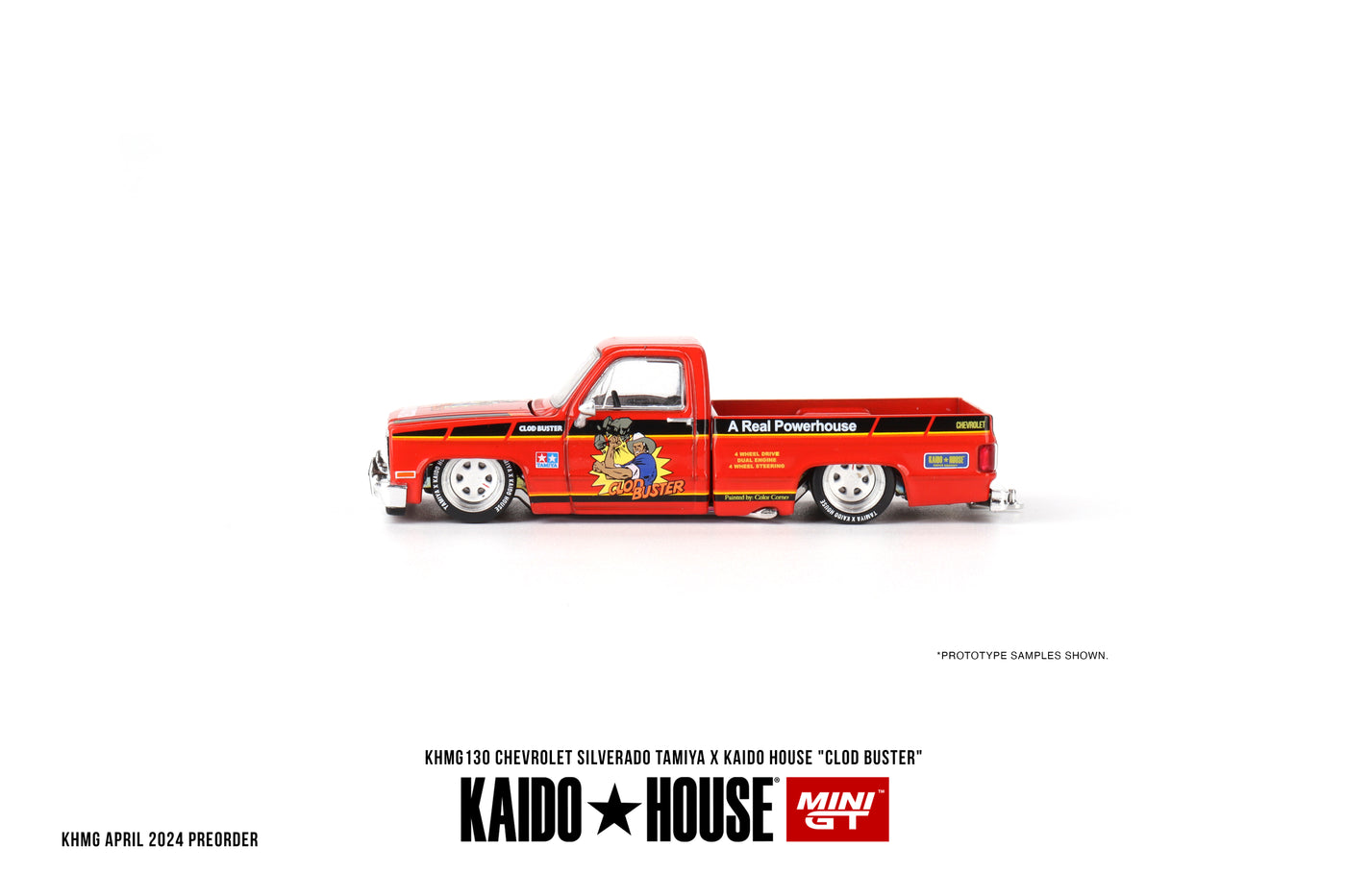 Mini GT #130: Chevrolet Silverado TAMIYA x KAIDO HOUSE "Clod Buster" 1:64