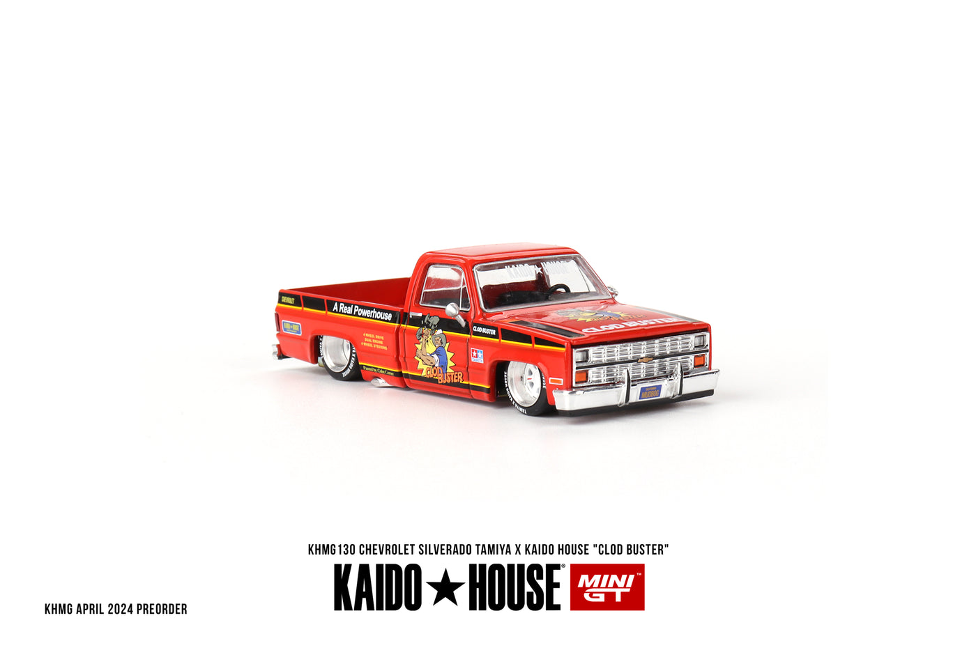 Mini GT #130: Chevrolet Silverado TAMIYA x KAIDO HOUSE "Clod Buster" 1:64