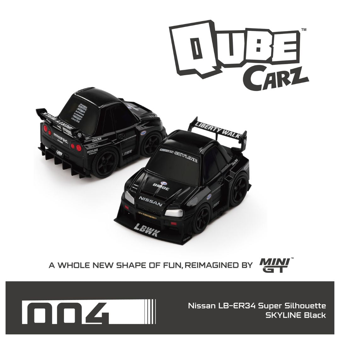 Mini GT Qube Carz #004: Nissan LB-ER34 Super Silhouette SKYLINE Black