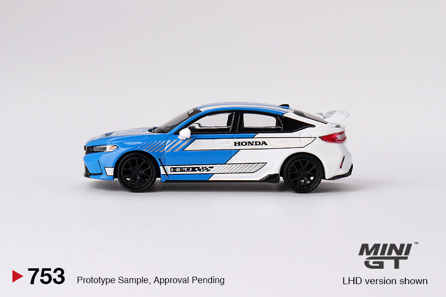 Mini GT #753: Honda Civic Type R #3 2023 Pace Car Blue 1:64