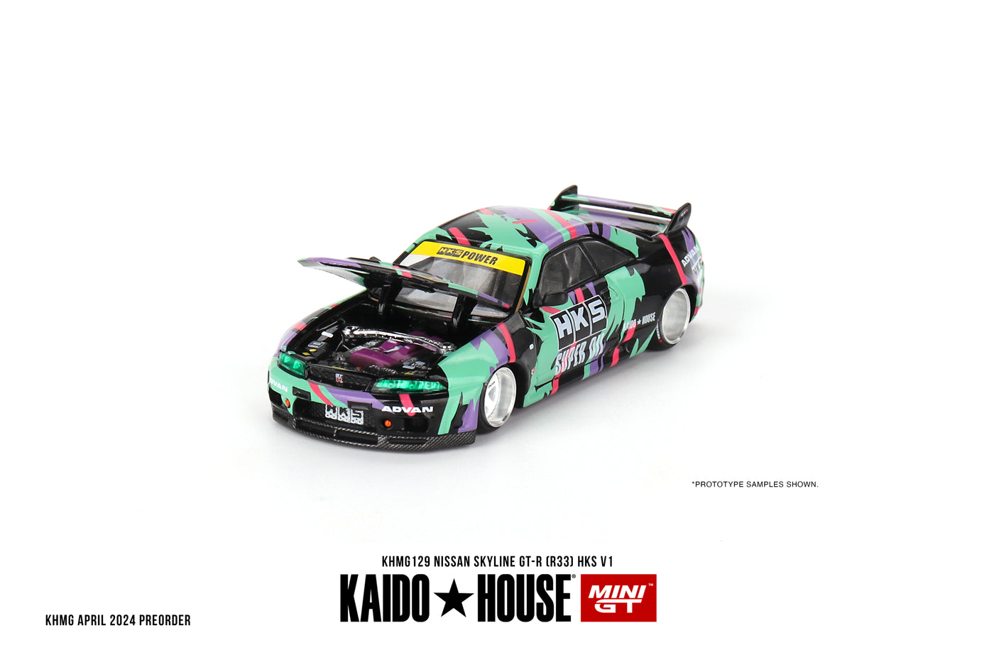 Mini GT Kaido #129: House Nissan Skyline GT-R (R33) HKS V1 1:64