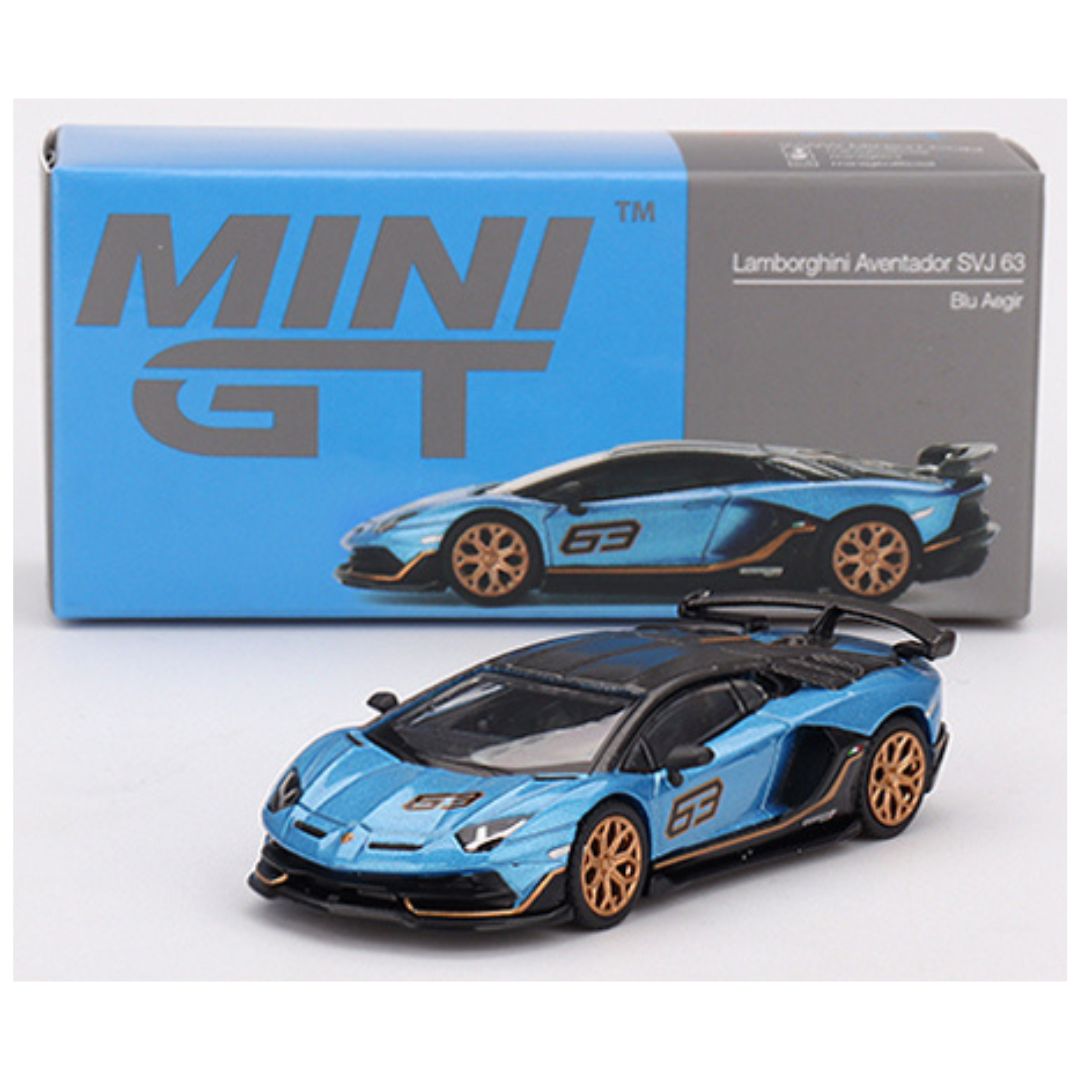 Mini GT #784: Lamborghini Aventador SVJ 63 Blu Aegir 1:64