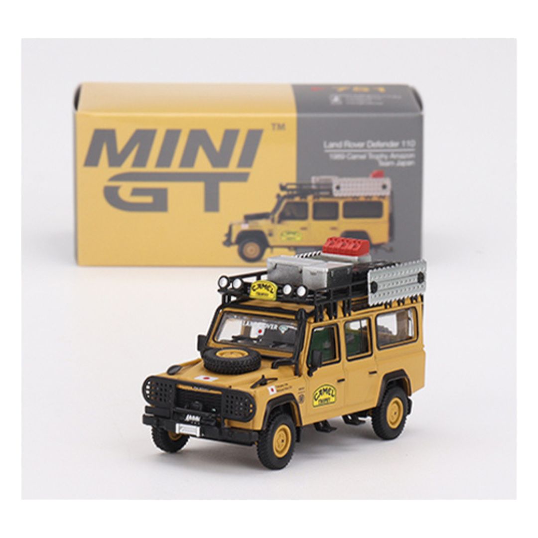 Mini GT Land Rover Defender 110 1989 Camel Trophy Amazon Team Japan 1:64