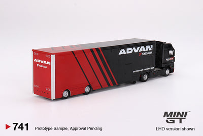 Mini GT Mercedes-Benz Actros w/ Racing Transporter "ADVAN" 1:64