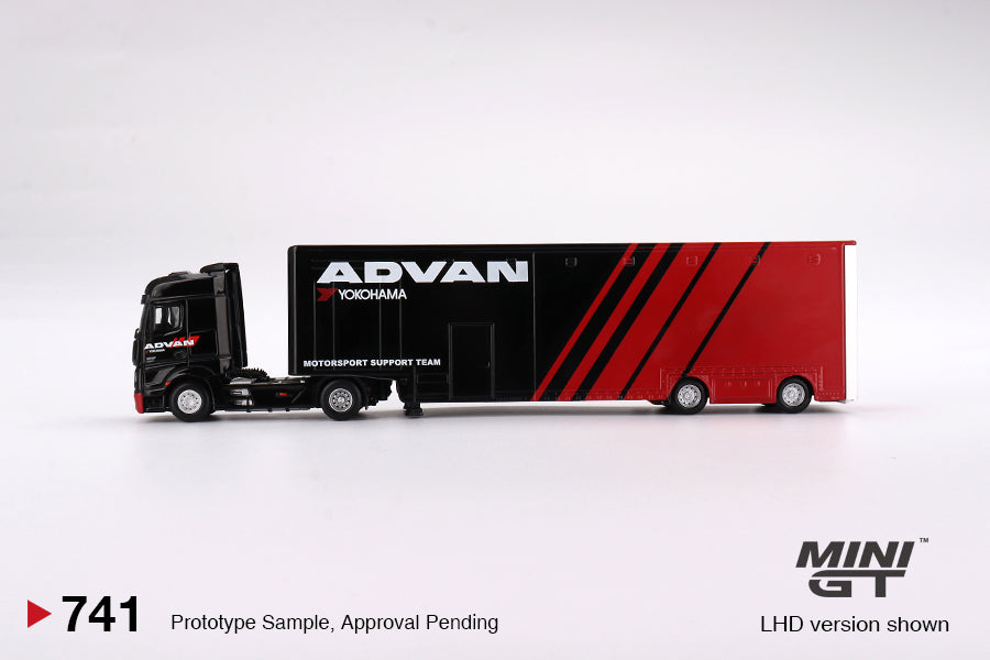 Mini GT Mercedes-Benz Actros w/ Racing Transporter "ADVAN" 1:64