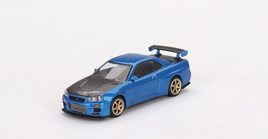 Mini GT Nissan Skyline GT-R (R34) Top Secret Bayside Blue