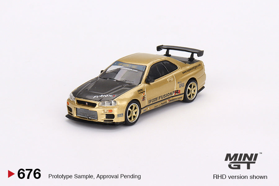 Mini GT Nissan Skyline GT-R (R34) Top Secret Top Secret Gold Japan Exclusive