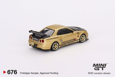 Mini GT Nissan Skyline GT-R (R34) Top Secret Top Secret Gold Japan Exclusive