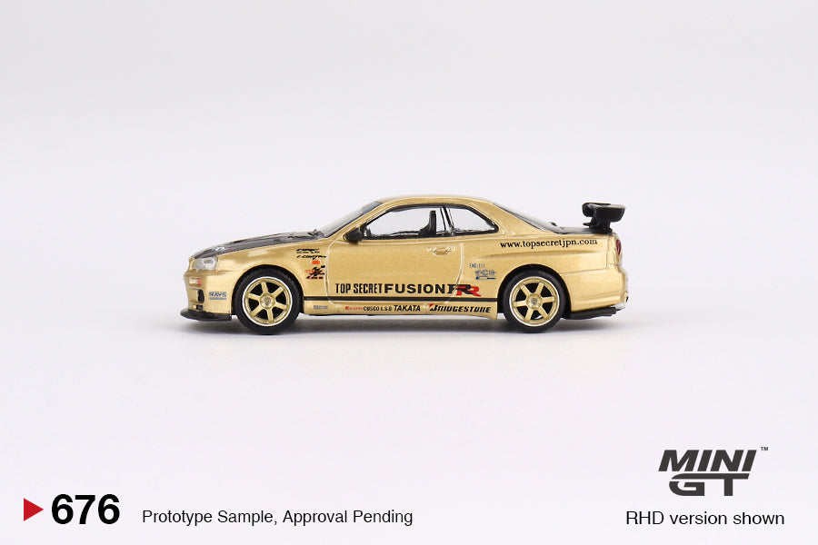 Mini GT Nissan Skyline GT-R (R34) Top Secret Top Secret Gold Japan Exclusive