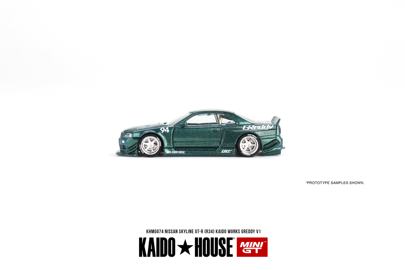 Mini GT Nissan Skyline GT-R (R34) Kaido Works GReddy V1