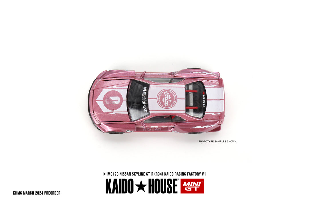 MINI GT 街道ハウス NISSANスカイラインGT-R R34 V1 Kaido House x Mini GT Nissan GT-R R34 Kaido Racing Factory