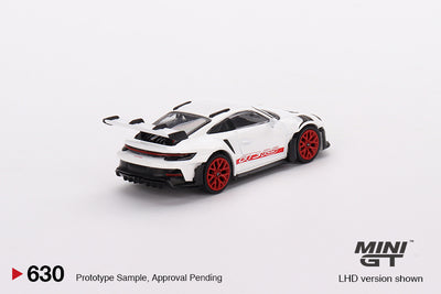 Mini GT Porsche 911 (992) GT3 RS White with Pyro Red Accent Package