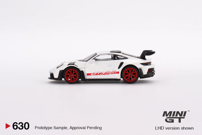 Mini GT Porsche 911 (992) GT3 RS White with Pyro Red Accent Package