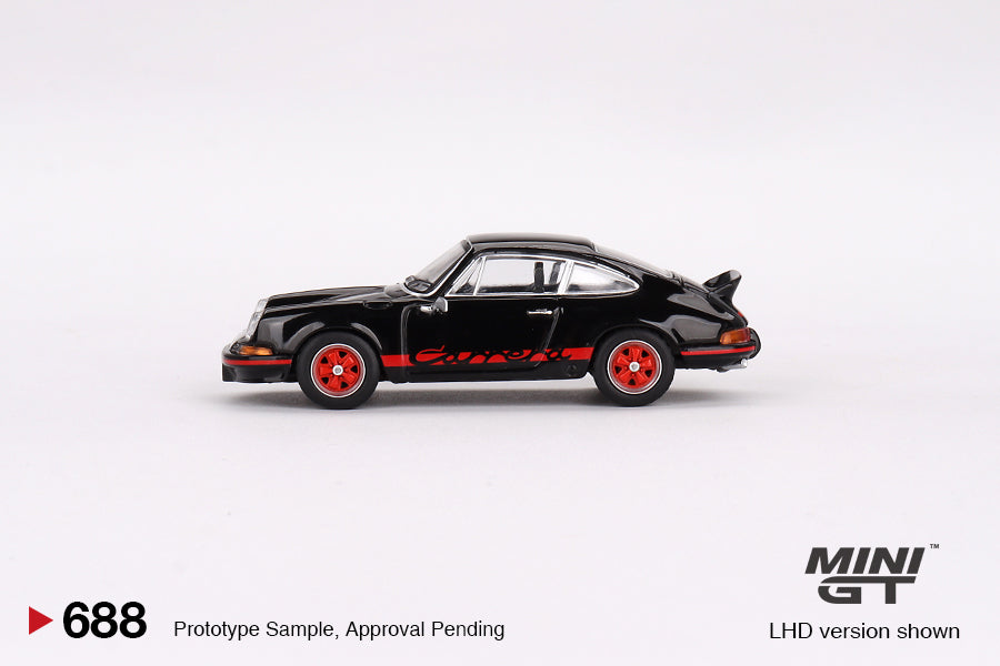 Mini GT Porsche 911 Carrera RS 2.7 Black with Red Livery