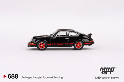 Mini GT Porsche 911 Carrera RS 2.7 Black with Red Livery