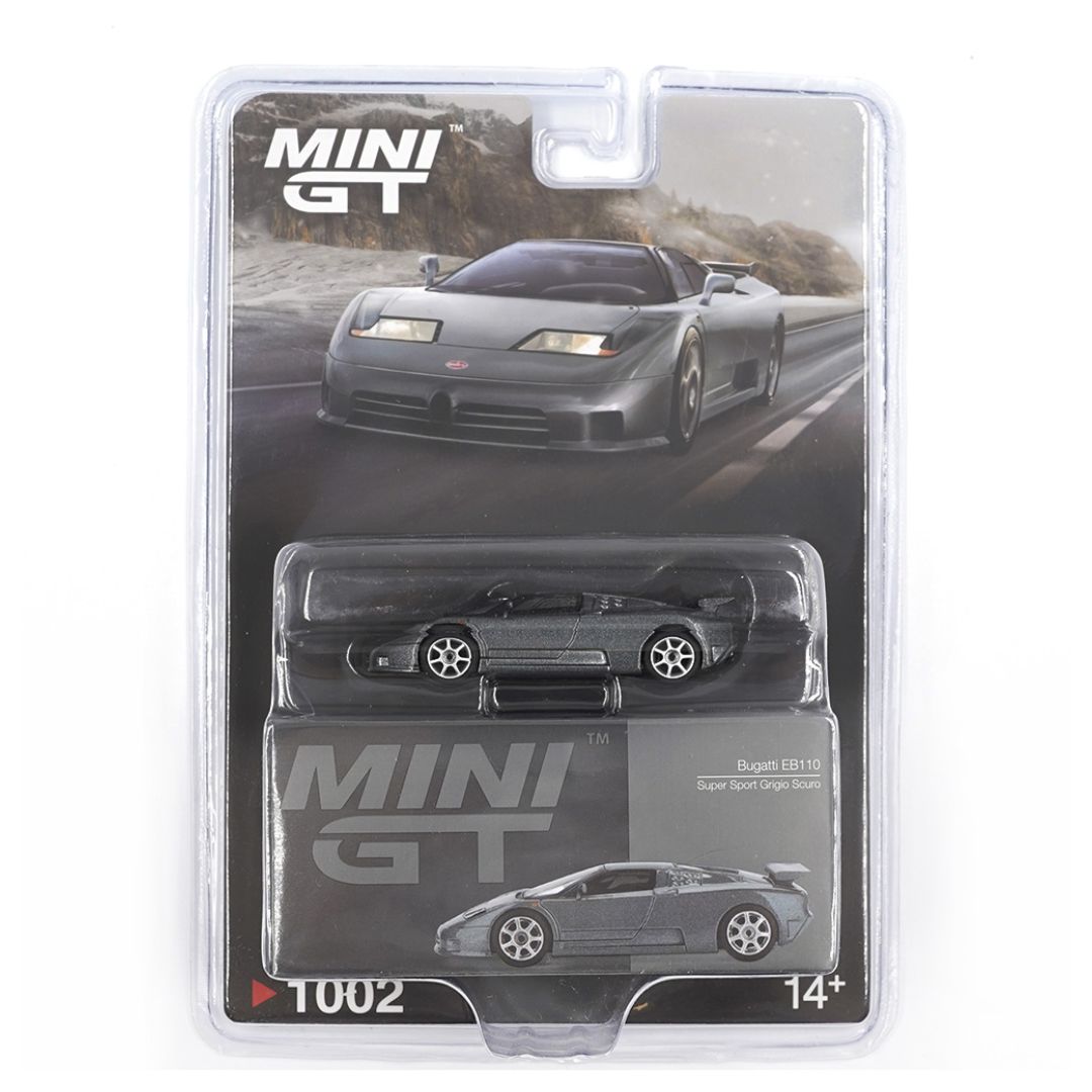 Mini GT #1002 BL: Bugatti EB110 Super Sport Grigio Scuro