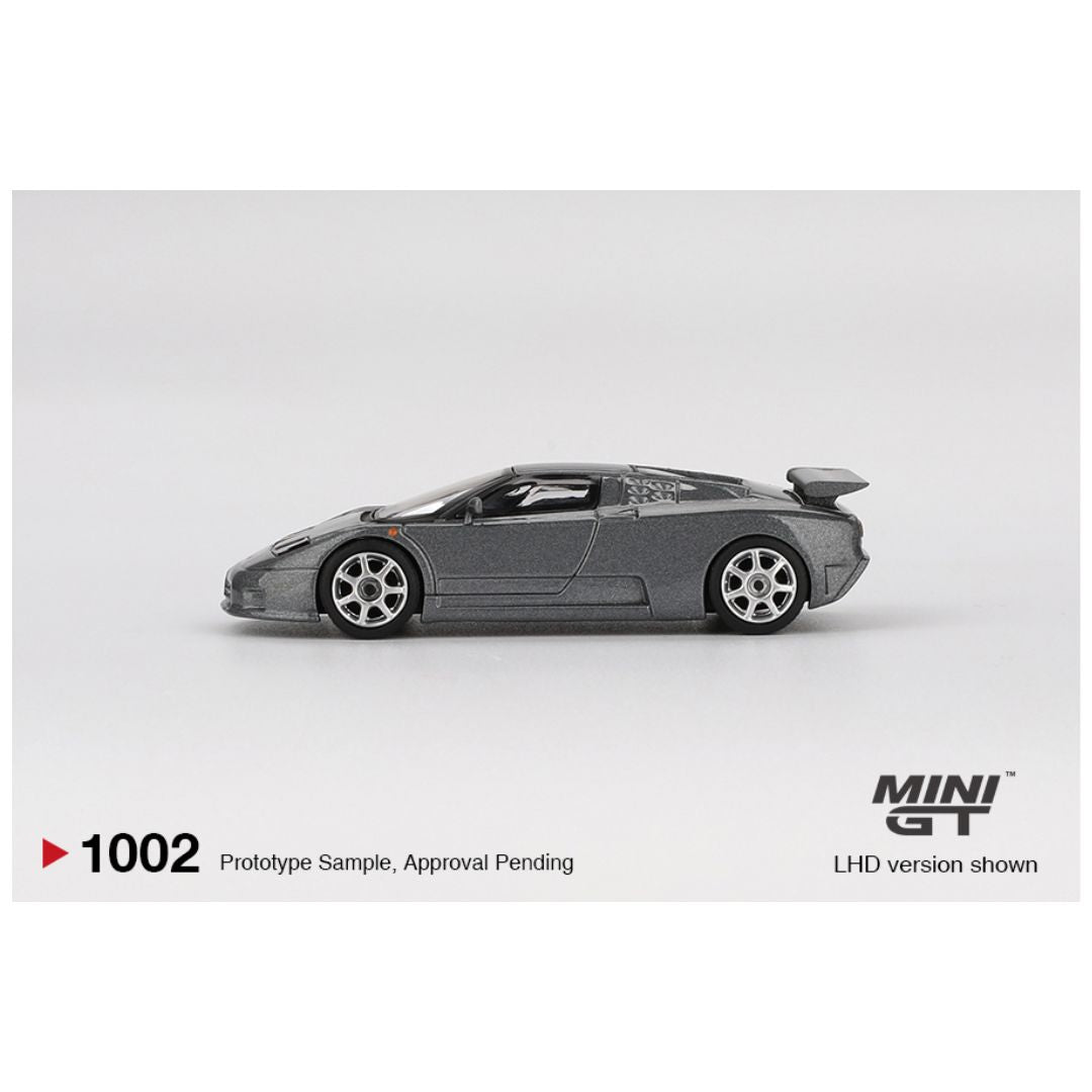 Mini GT #1002 BL: Bugatti EB110 Super Sport Grigio Scuro