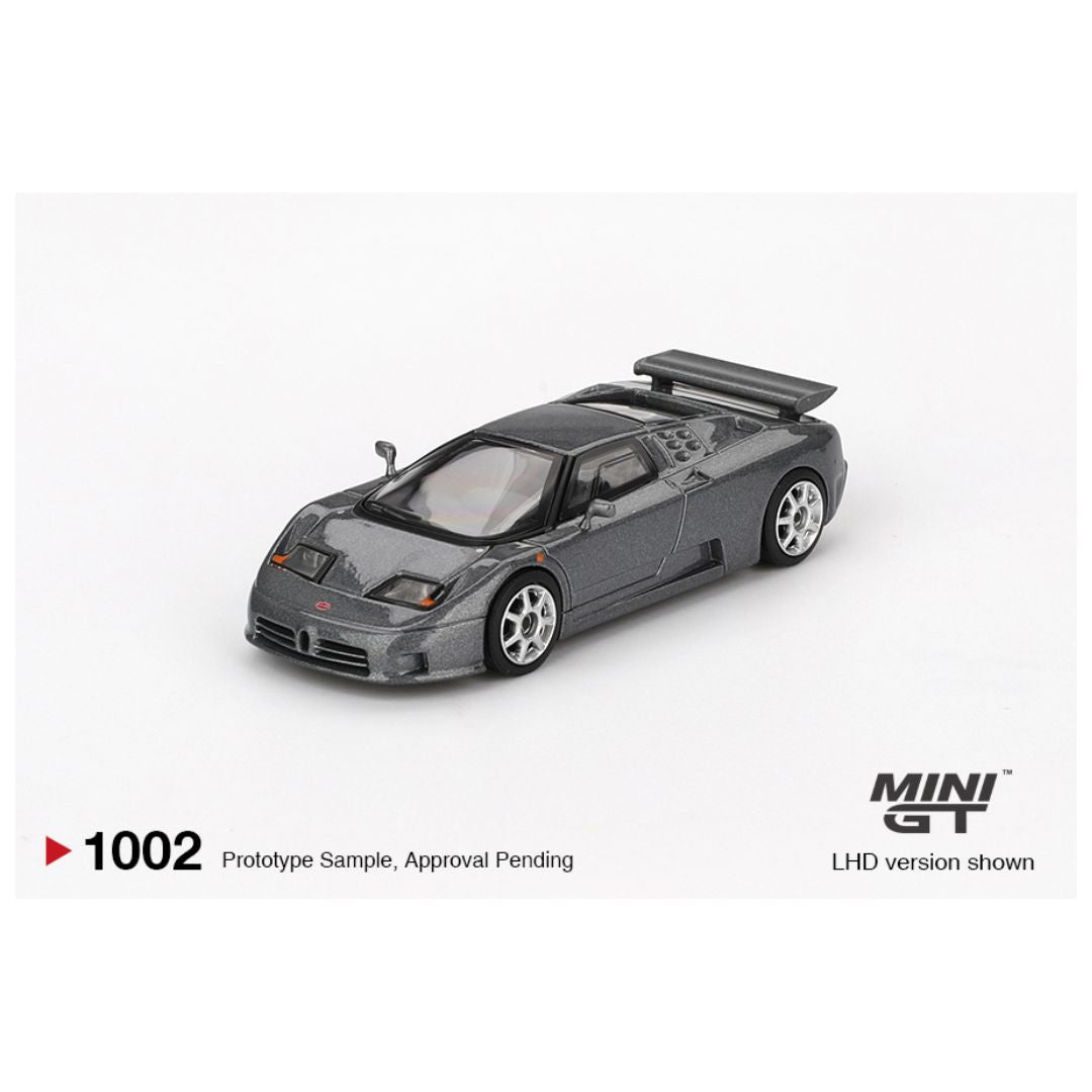 Mini GT #1002 BL: Bugatti EB110 Super Sport Grigio Scuro