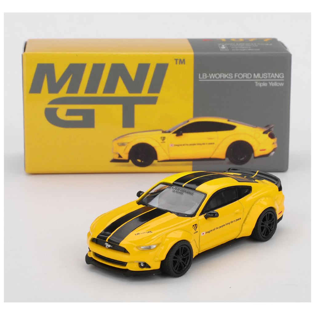 Mini GT #1077: LB-WORKS FORD MUSTANG Triple Yellow