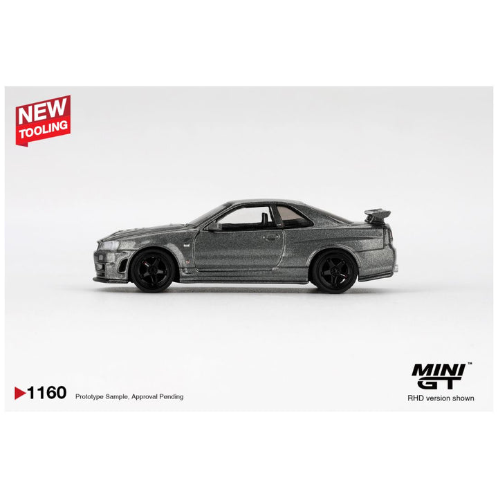 Mini GT #1160: Nissan Skyline GT-R Dark Metal Gray (NISMO BNR34