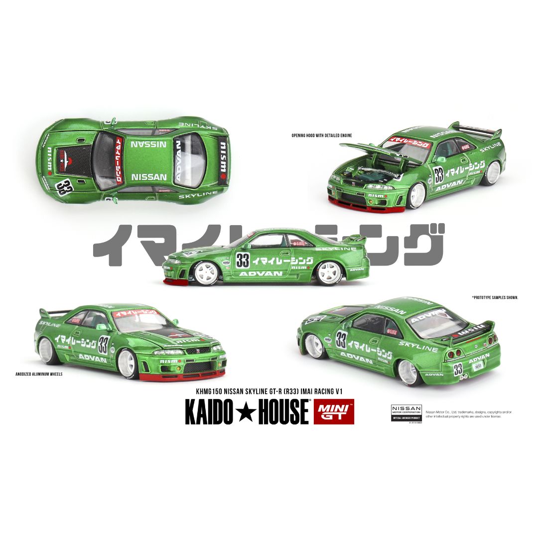 Mini GT Kaido House #150: Nissan Skyline GT-R (R33) Imai Racing V1 1:64