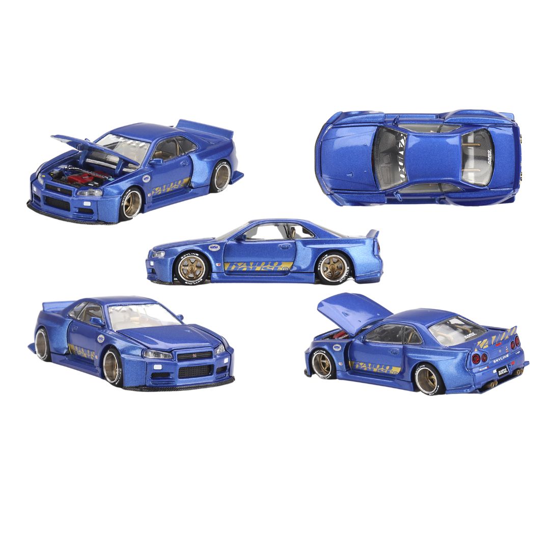 Mini GT #158: Nissan Skyline GT-R (R34) Kaido Works (V2 Aero) SHINJUKU V2 1:64