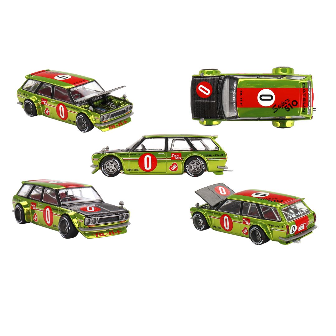 Mini GT #164: Kaido House Datsun KAIDO 510 Wagon OG Flo Yellow
