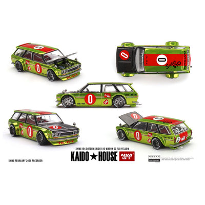 Mini GT #164: Kaido House Datsun KAIDO 510 Wagon OG Flo Yellow