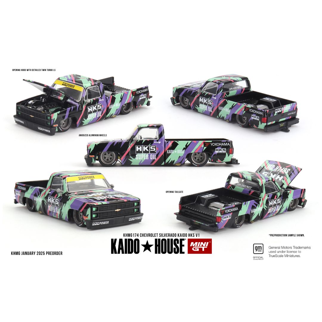 Mini GT #174: Kaido House Chevrolet Silverado KAIDO HKS V1 – Krazy