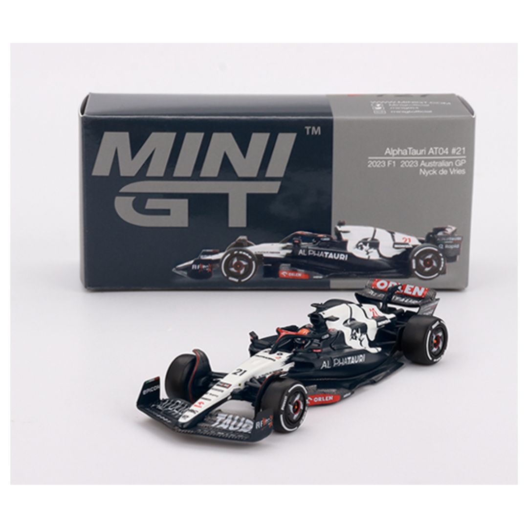 Mini GT #727: AlphaTauri AT04 #21 Nyck de Vries 2023 F1 2023 Australian GP 1:64