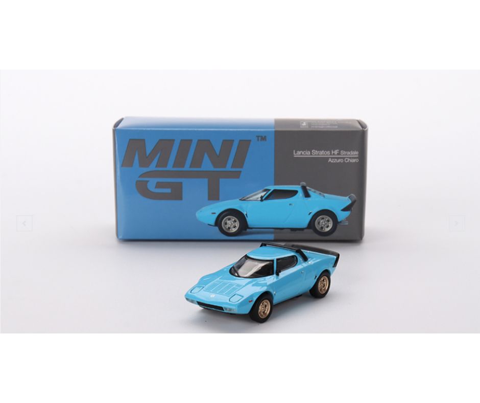 Mini GT #624: Lancia Stratos HF Stradale Azzuro Chiaro