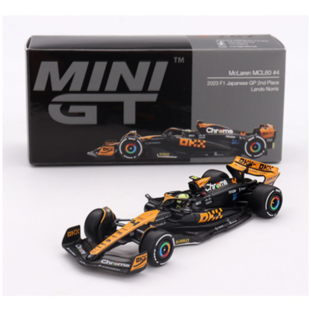 Mini GT #767: McLaren MCL60 #4 Lando Norris 2023 F1 2023 Japanese GP 2nd Place