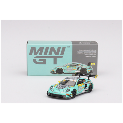 Mini GT #804: Porsche 911 GT3 R #28 HubAuto Racing 2023 FIA GT World Cup 70th Macau Grand Prix 1:64