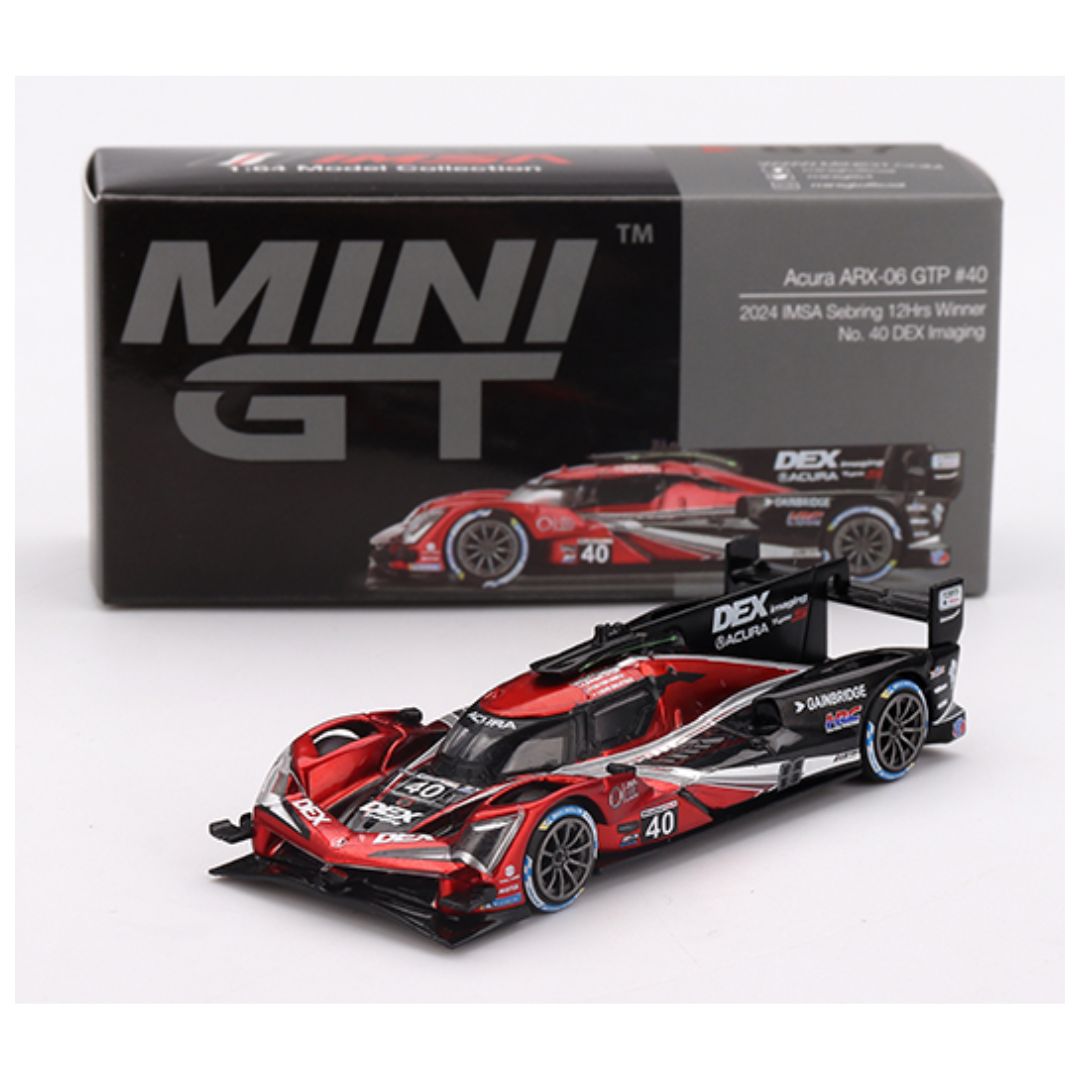 Mini GT #837: Acura ARX-06 GTP #40 Wayne Taylor Racing with Andretti 2024 IMSA Sebring 12Hrs Winner 1:64