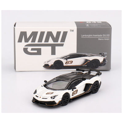 Mini GT #842: Lamborghini Aventador SVJ 63 Bianco Asopo 1:64