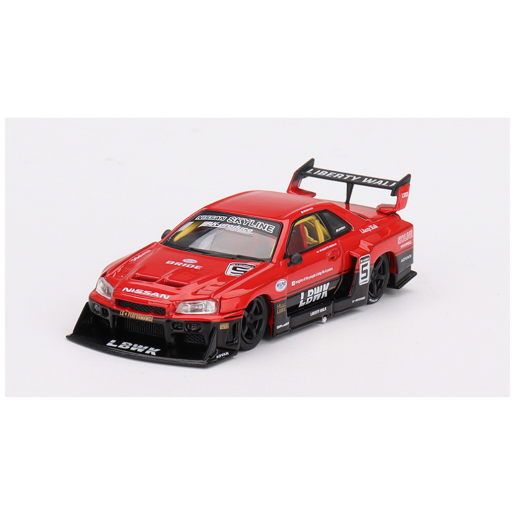 Mini GT #843: Nissan LB-ER34 Super Silhouette SKYLINE Red/Black 1:64