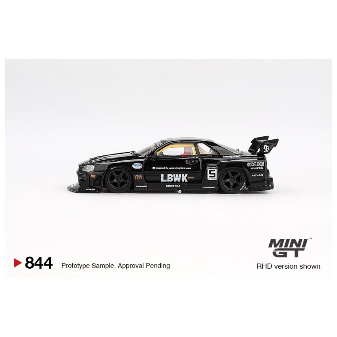 Mini GT #844: Nissan LB-ER34 Super Silhouette SKYLINE Black 1:64