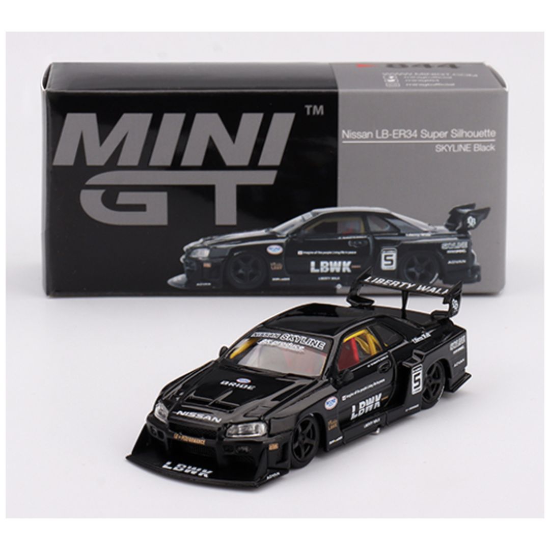 Mini GT #844: Nissan LB-ER34 Super Silhouette SKYLINE Black 1:64