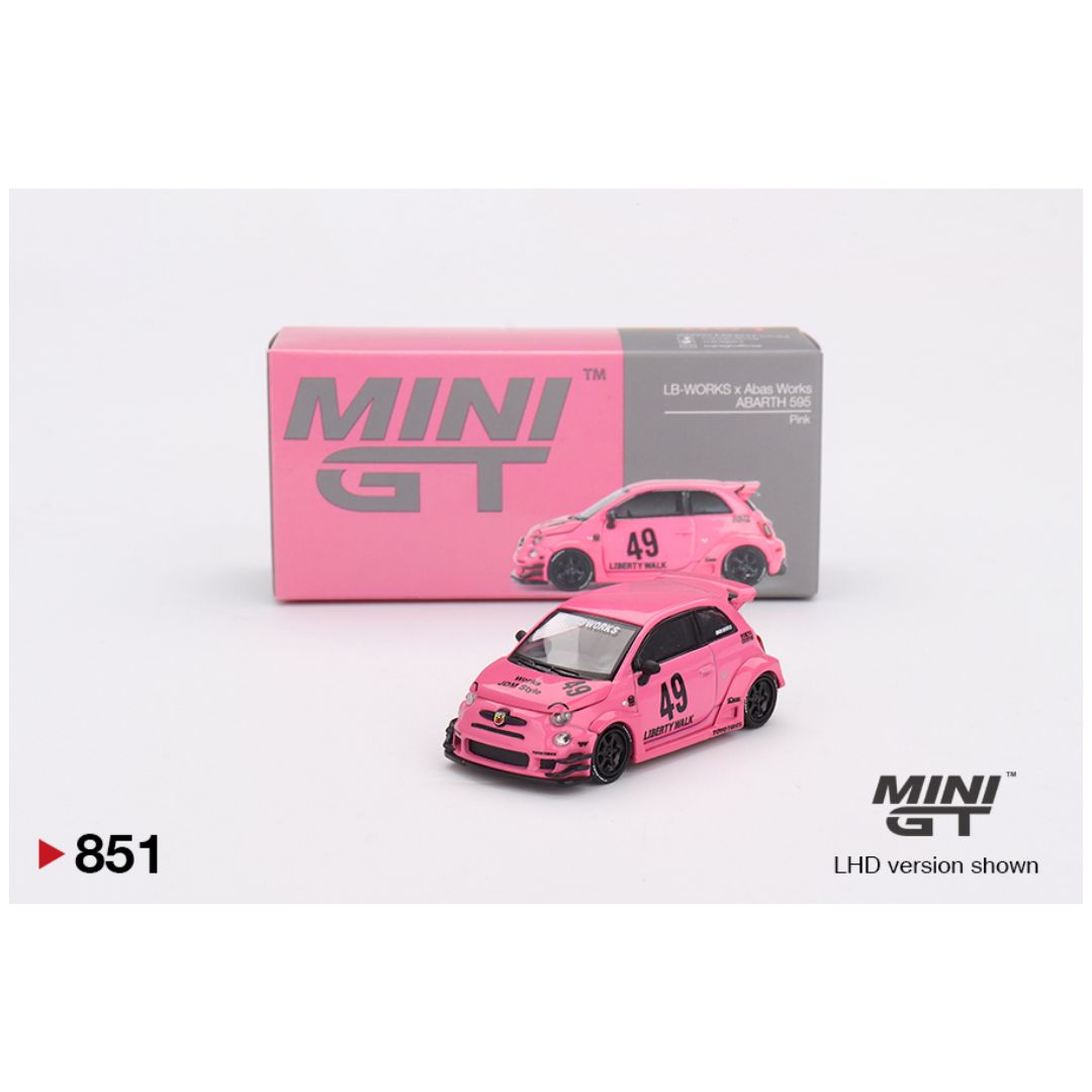 Mini GT #851: ABARTH 595 LB-WORKS x Abas Works Pink