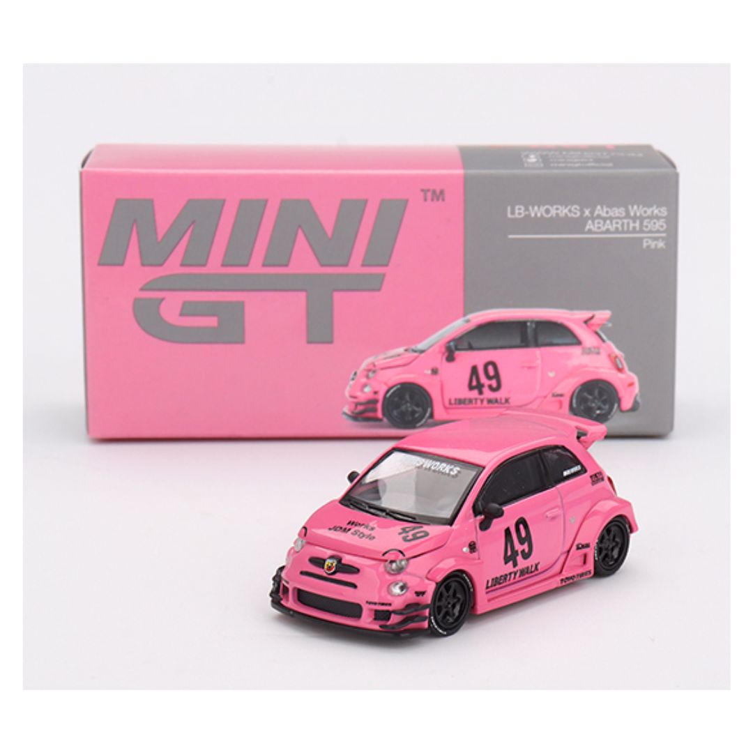 Mini GT #851: ABARTH 595 LB-WORKS x Abas Works Pink