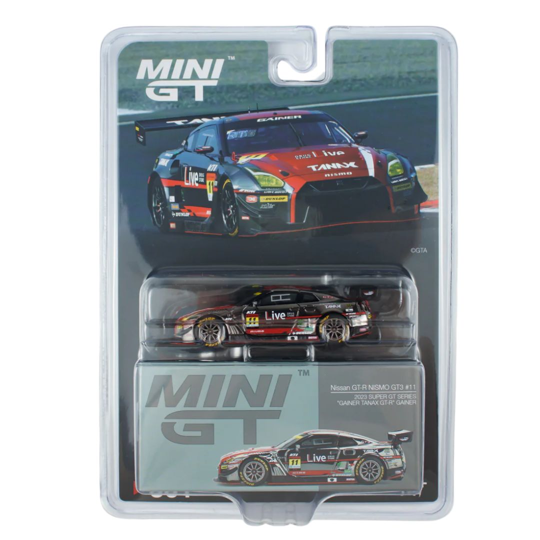 Mini GT #861 BL: Nissan GT-R NISMO GT3 #11 "GAINER TANAX GT-R" GAINER 2023 SUPER GT SERIES