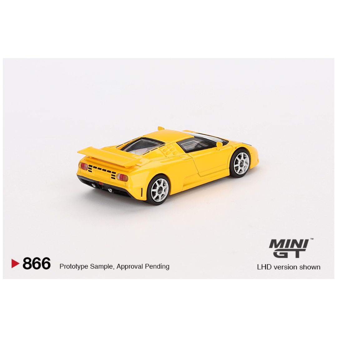 Mini GT #866: Bugatti EB110 Super Sport Giallo Bugatti 1:64
