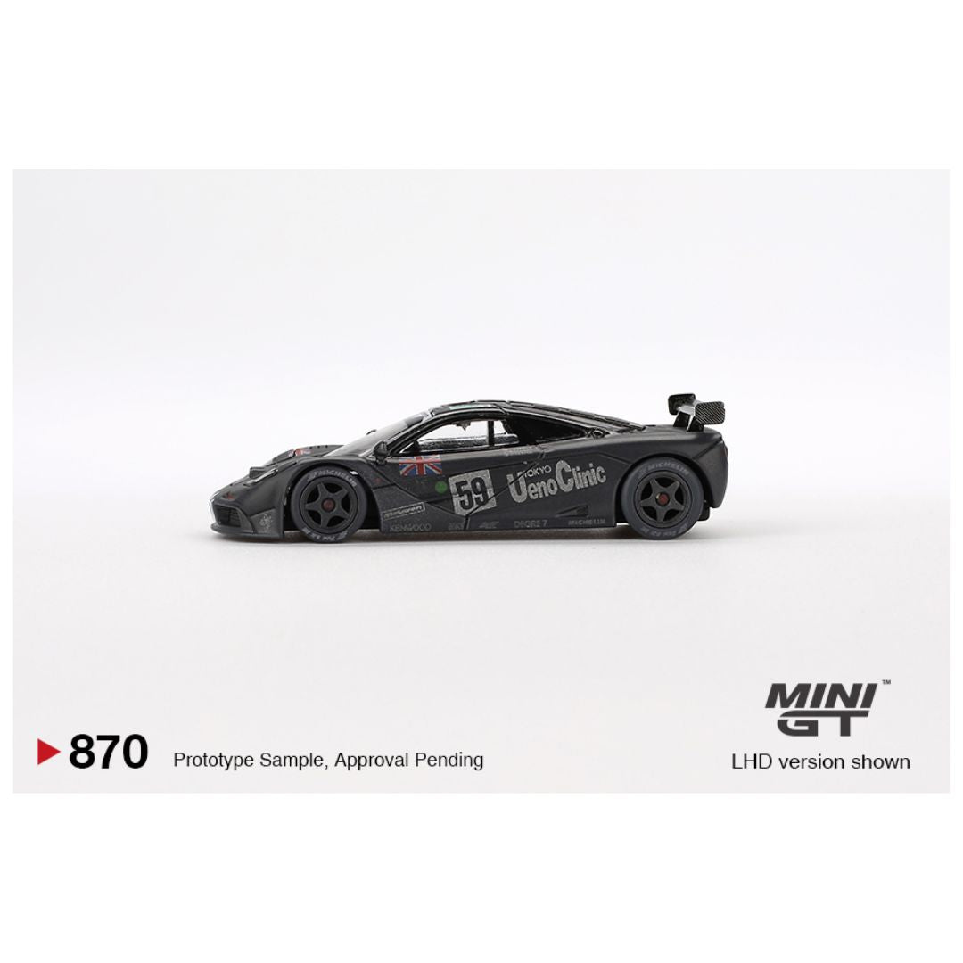 Mini GT #870: McLaren F1 GTR #59 1995 Le Mans 24Hr Winner Post-Race Weathered
