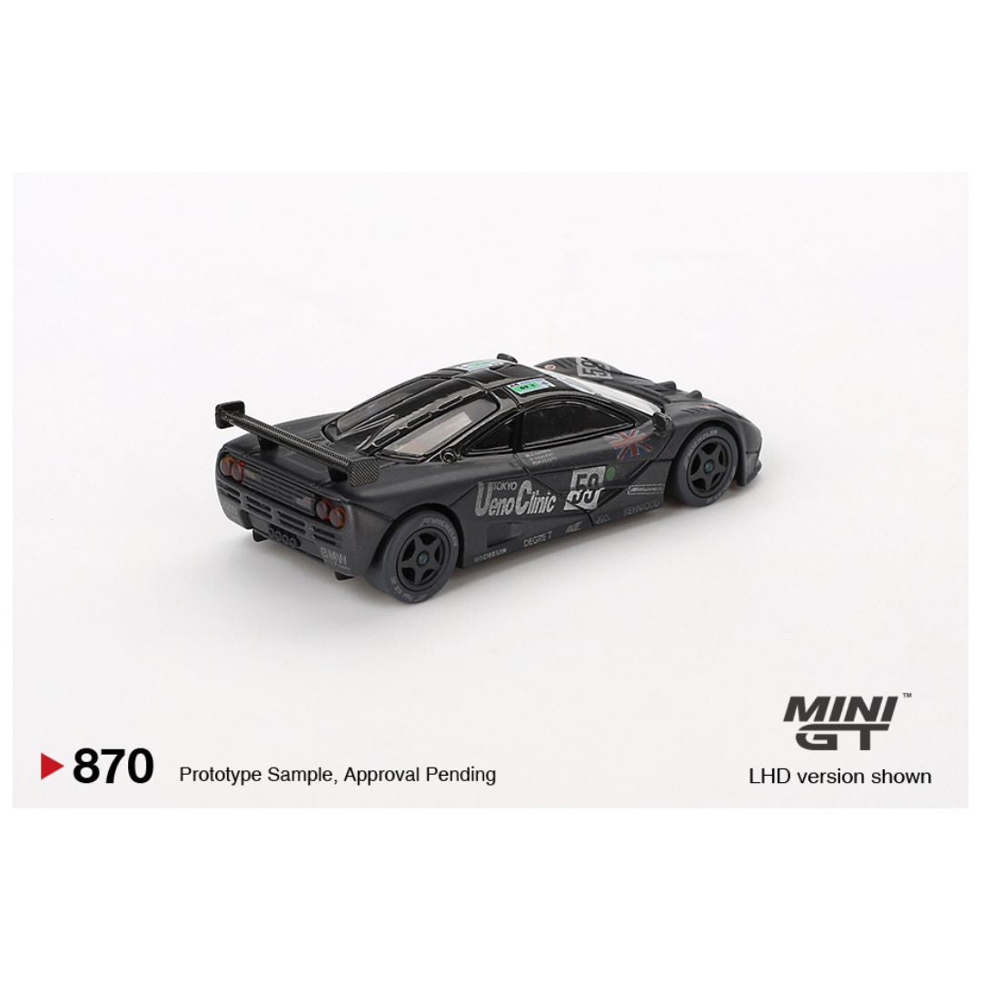 Mini GT #870: McLaren F1 GTR #59 1995 Le Mans 24Hr Winner Post-Race Weathered