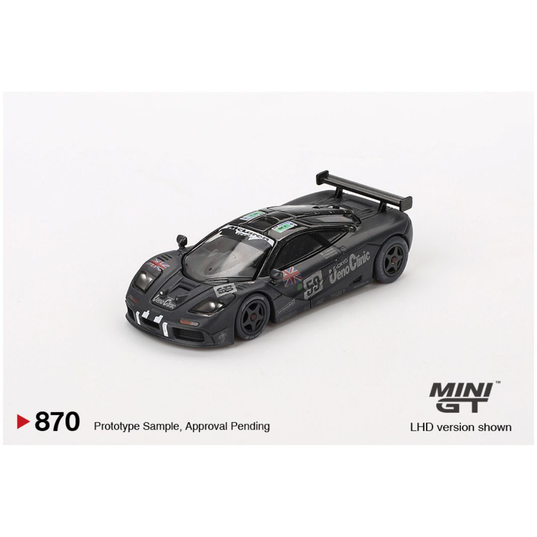 Mini GT #870: McLaren F1 GTR #59 1995 Le Mans 24Hr Winner Post-Race Weathered